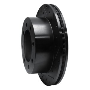 Ford E-150 Econoline Brake Rotor (1) - Rear Right - R1 Concepts - Drilled & Slotted - Black - `99-`07